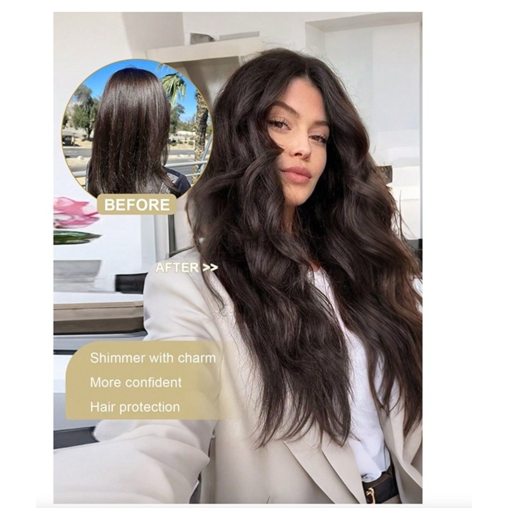 Dark Brown Water Wave Clip in Hair Extensions - Picture 8 of 10